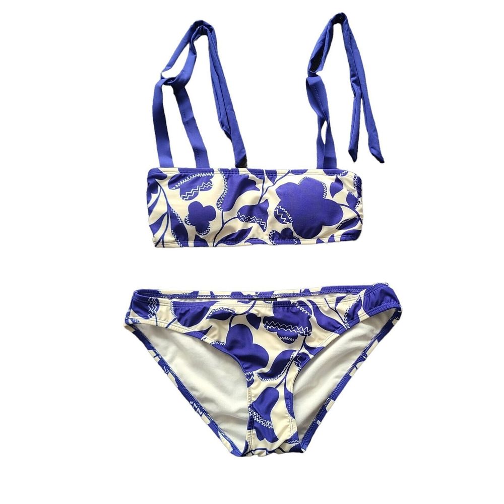 Kate Spade Bikini Violet Floral Top XS and Bottom M NWOT